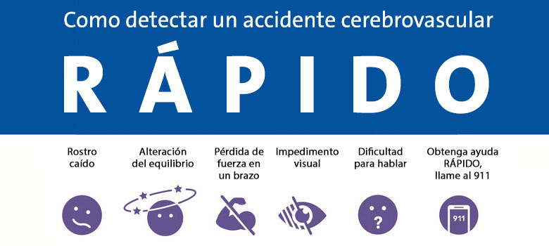 Conozca los síntomas de un accidente cerebrovascular: ACTÚE RÁPIDO